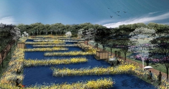 [山西]滨河湿地公园景观深化设计方案（北京著名设计院）-湿地公园效果图
