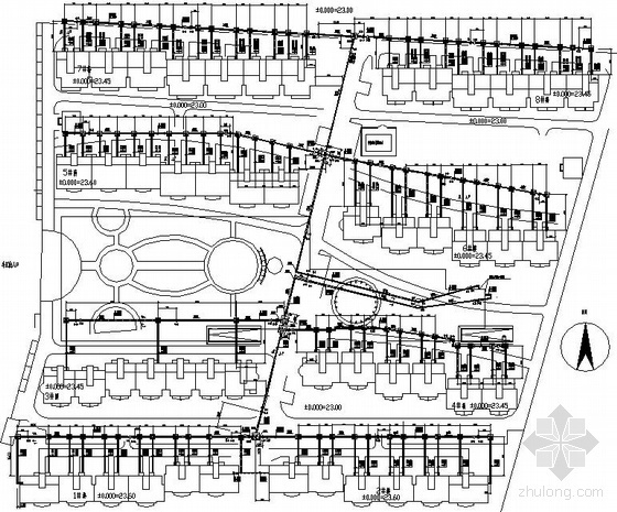 住宅小区外线施工图资料下载-某住宅小区采暖外线施工图