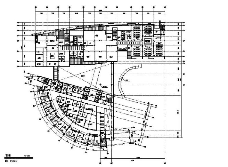 [上海]现代感连廊式三级甲等综合性病房大楼建筑施工图-现代感连廊式三级甲等综合性病房大楼建筑