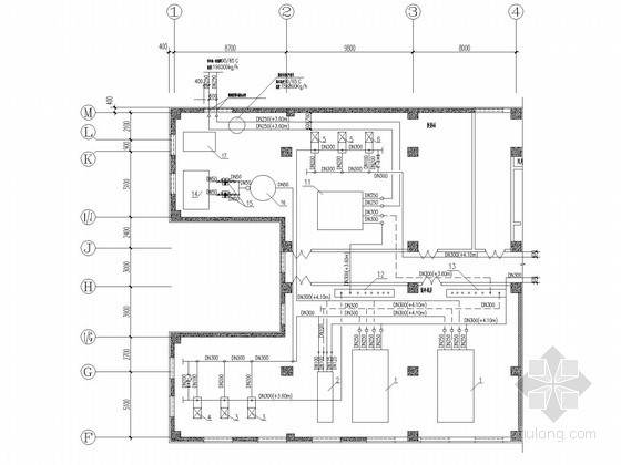 小区换热站CAD施工图资料下载-[辽宁]办公楼制冷换热站设计施工图
