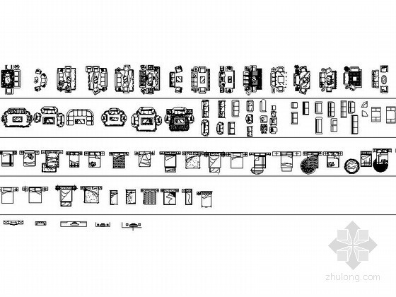 cad家居图块资料下载-全套室内家居平面CAD图块下载
