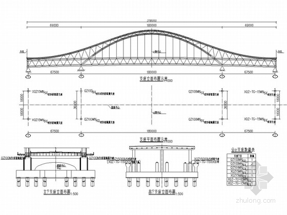 50m下承式系杆拱桥资料下载-特大型下承式钢结构系杆拱桥附属结构施工图（70张）