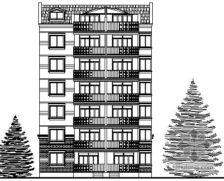 多层坡屋面建筑方案资料下载-某六层坡屋面住宅楼建筑方案图
