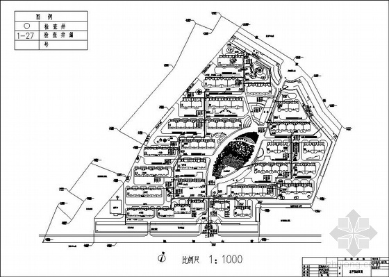 厂区建筑总平面布置图资料下载-某小区污水管道总平面布置图