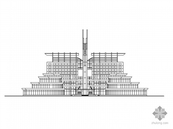 办公用地CAD图资料下载-[福建]某港口十一层综合办公大楼建筑方案CAD图（含效果图）