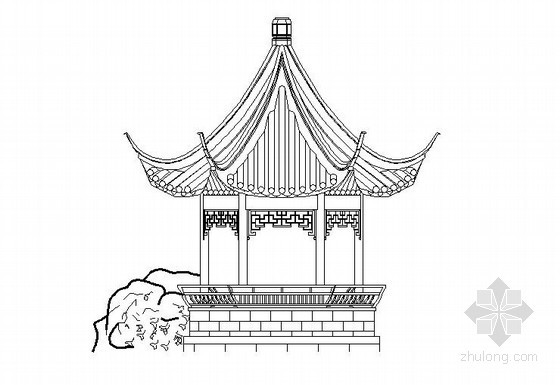 中式古建节点资料下载-中式古建六角亭施工详图
