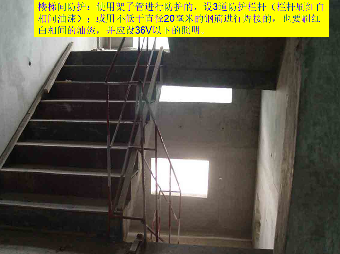 项目部文明施工管理操作手册（图文）-楼梯间防护