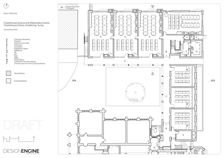 英国查特豪斯公学科学与数学中心-Ground_Floor_Drawing