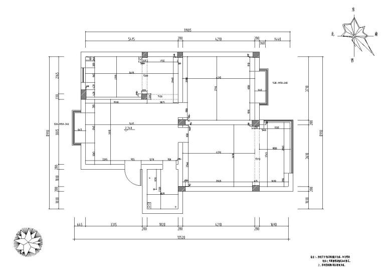 现代温馨家装施工图设计（附实景照片）-原始结构图