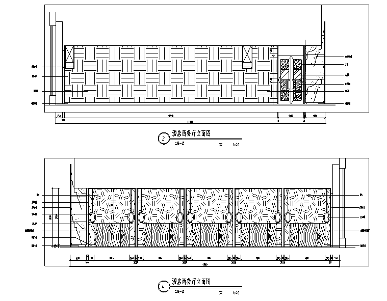 [河南]平顶山建国迎宾馆设计施工图（附效果图）-西餐厅立面图