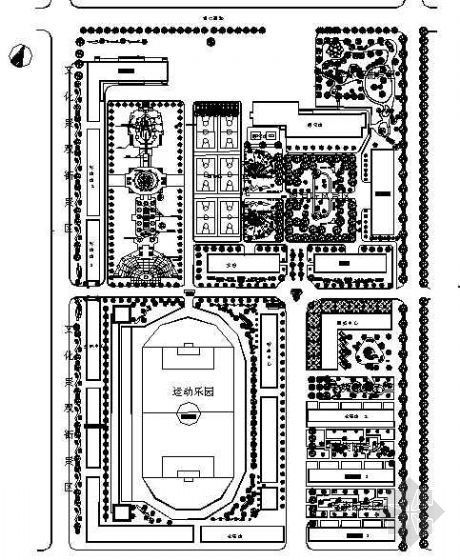 别墅建筑规划图纸资料下载-某林校校园绿化规划图纸