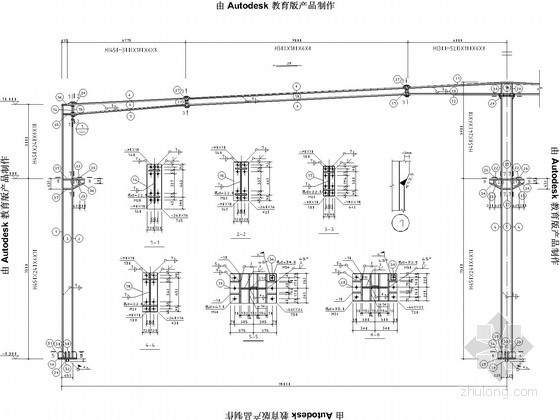 72米两连跨厂房资料下载-36米两连跨门式刚架厂房结构施工图