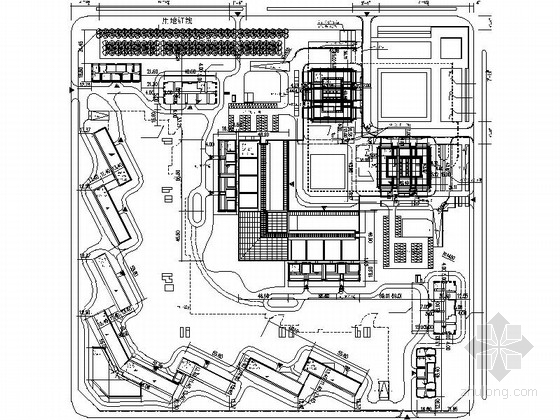 [北京]知名地产大型超高层商业广场建筑全套施工图（含AB两座建筑及车库）-知名地产大型超高层商业广场平面图 
