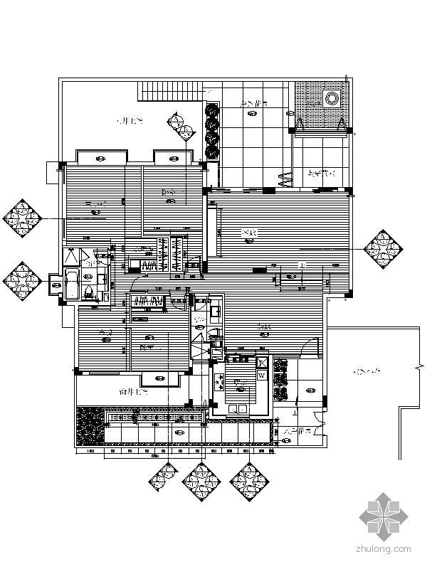 无锡太湖新城国际资料下载-[无锡]某国际社区样板房B1四居室装修图