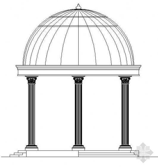 欧式景观亭节点大样资料下载-圆亭大样