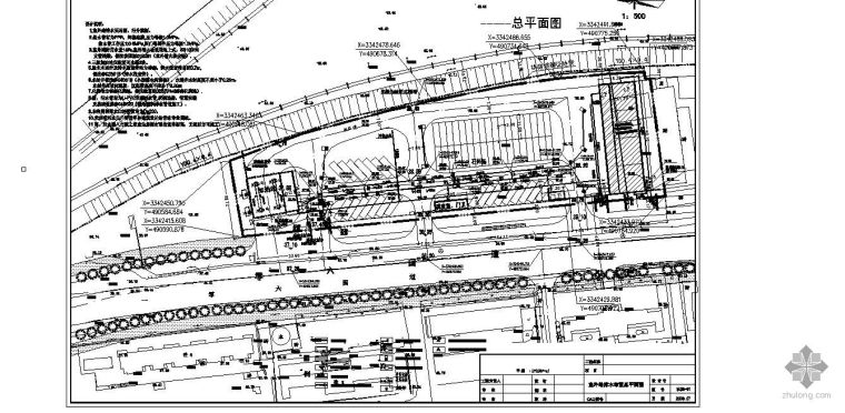 别墅给排水总图资料下载-某公交公司停车场给排水总图