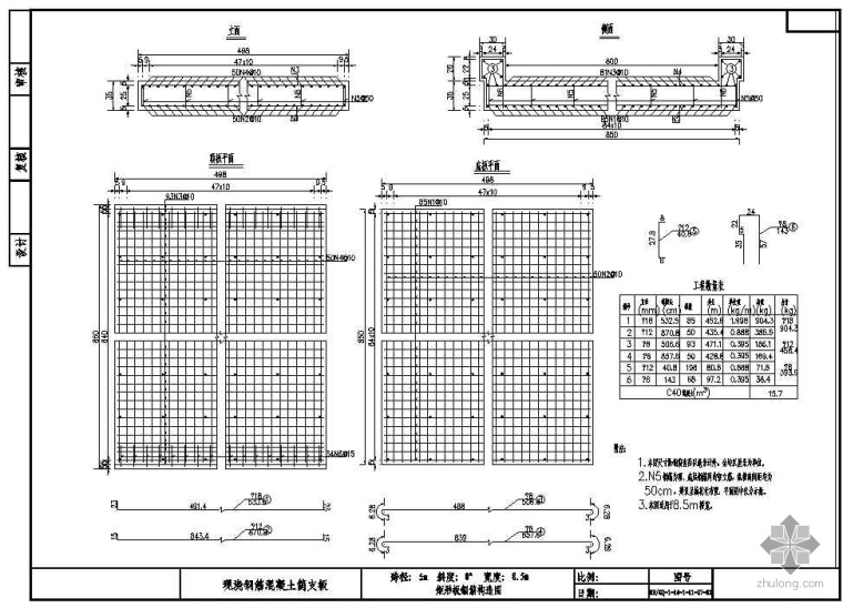 5m钢筋混凝土板桥资料下载-现浇钢筋混凝土简支板通用设计图