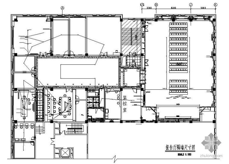 小区弱电CAD平面图纸资料下载-某会议室弱电平面图