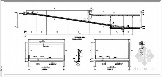 地下车库坡道标高资料下载-某地下车库汽车坡道节点构造详图