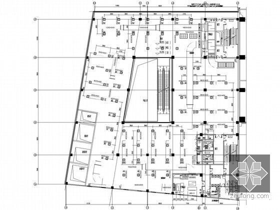 [武汉]超高层综合大厦暖通空调设计施工图（12万平米）-裙房空调风管平面
