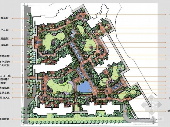 雨水花园居住区方案资料下载-[武汉]临江居住区景观概念设计方案