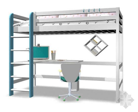 儿童高低床CAD模块资料下载-双层床