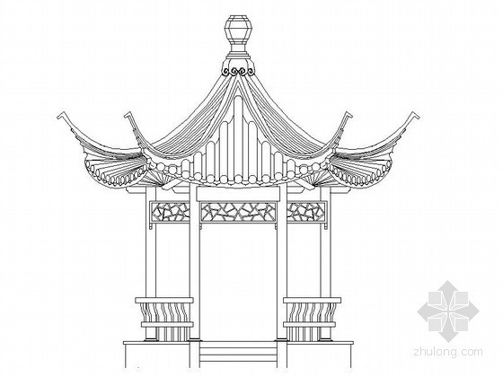 古典园林六角亭cad资料下载-古典正六角亭详图及尺寸