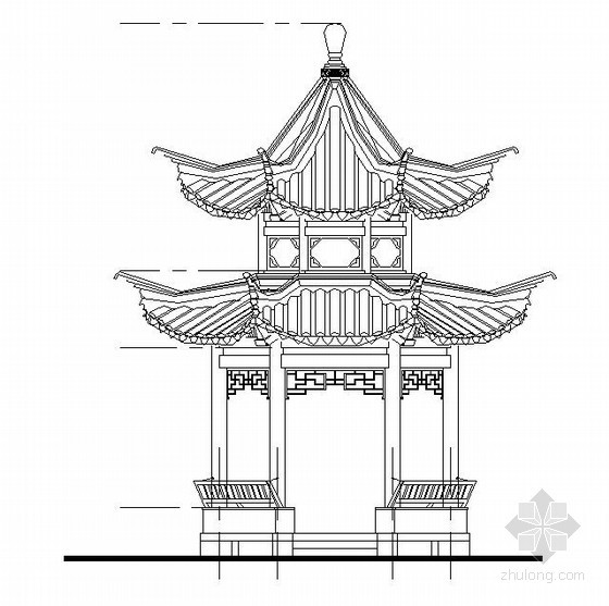 仿古亭施工图CAD资料下载-古建六角亭结构施工图（含建筑施工图）