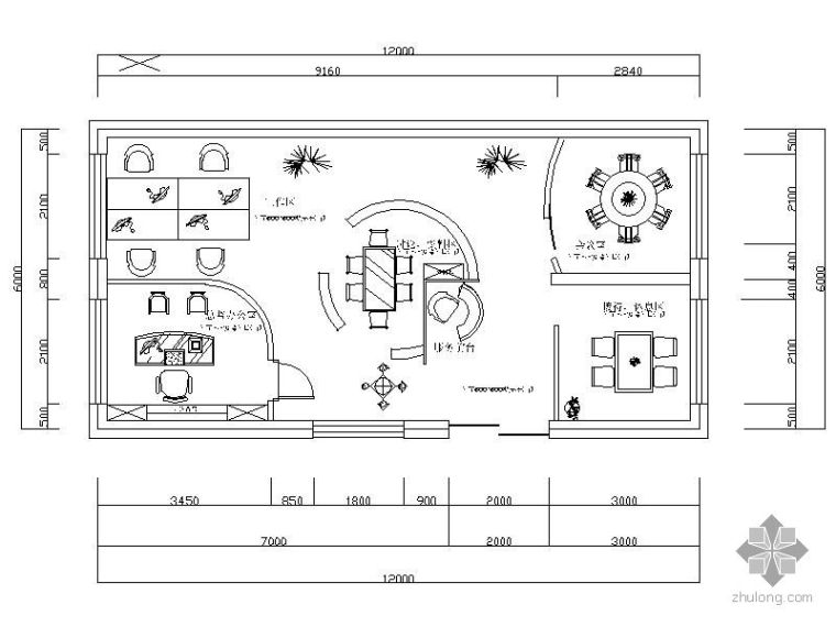 室内设计工作室装修案例资料下载-小型设计工作室平面图