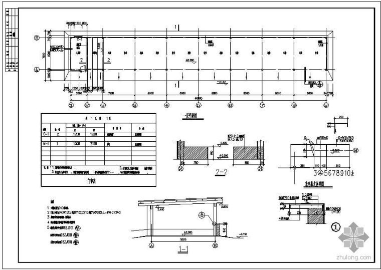 钢架棚仓库钢结构设计资料下载-某电瓶车库钢结构设计图