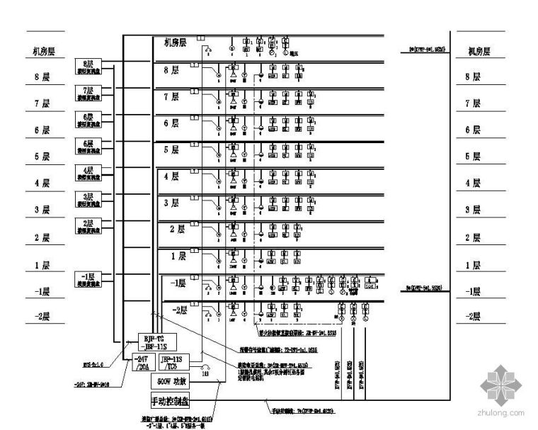 办公楼系统图资料下载-某办公楼消防系统图