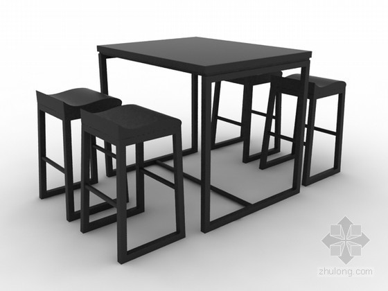 草图模型桌椅组合四人资料下载-休闲桌椅组合