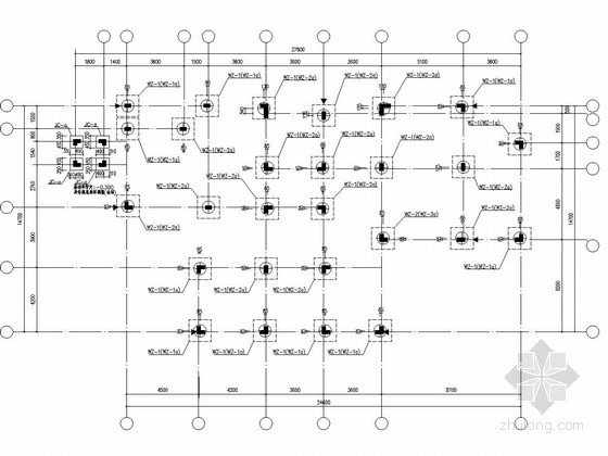 人工挖孔桩基础地梁配筋图资料下载-三层框架别墅结构施工图（人工挖（扩）孔桩、双拼 ）