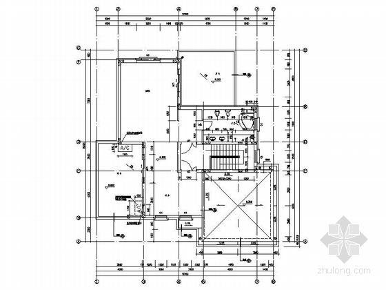 [广东]3层独栋家庭别墅施工图（含效果图）-3层独栋家庭别墅平面图