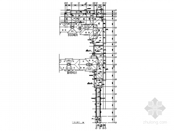 [北京]5层现代风格公寓建筑设计施工图 （国内知名地产）-5层现代风格公寓建筑设计平面图