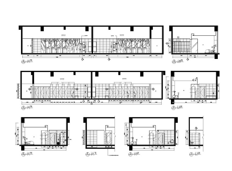新中式大型休闲会所室内装修施工图（附效果图）-立面图2