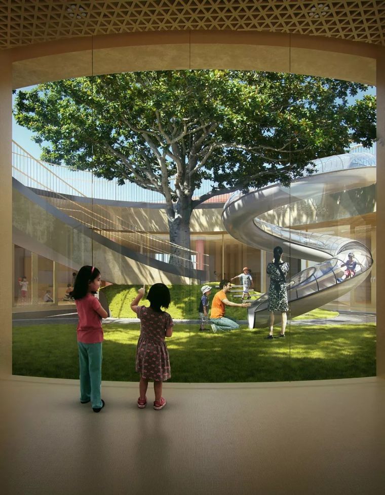 MAD为北京四合院幼儿园设计了一个漂浮屋顶，可以撒欢儿跑！_10