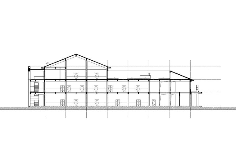 [河南]洛阳师范学院一食堂建筑施工图（CAD）-洛阳师范学院第一食堂剖面