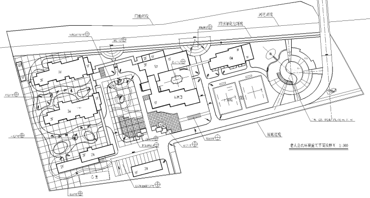 园路平面施工图资料下载-[浙江]桐乡市老人公寓景观居住区CAD施工图