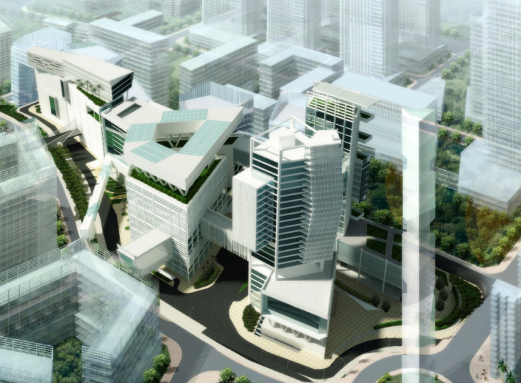 某城市文化创意产业园资料下载-福田科技创意产业园建筑方案设计