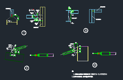 9m跨钢排架雨棚全套施工图-连接节点详图