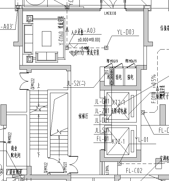 南京高层住宅小区给排水施工图（二期）-首层给排水平面图
