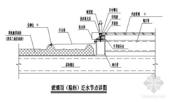 节点详图玻璃顶资料下载-玻璃顶（隐框）泛水节点详图11