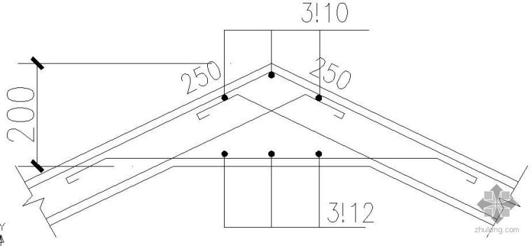 屋面板大样资料下载-某屋面板折角大样节点构造详图