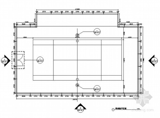 CAD球场平面图资料下载-网球场施工详图