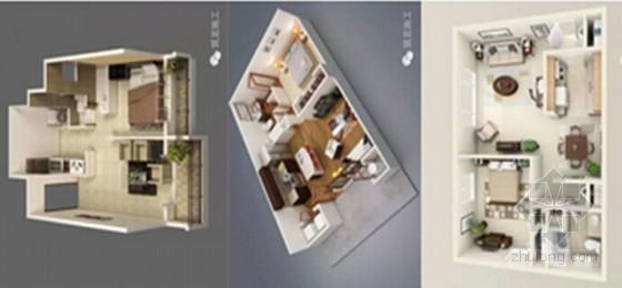 上海小户型loft装修资料下载-建筑装修工程36款小户型3D设计案例