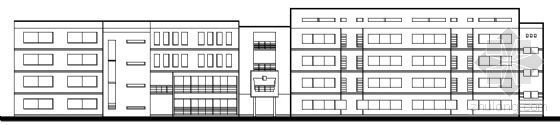 四层教学楼辅楼建筑图纸资料下载-某四层中学教学楼建筑方案图