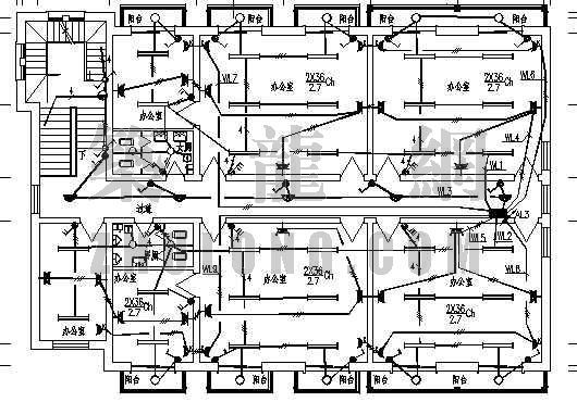 6层办公楼电气设计资料下载-昌黎县某三层办公楼电气设计