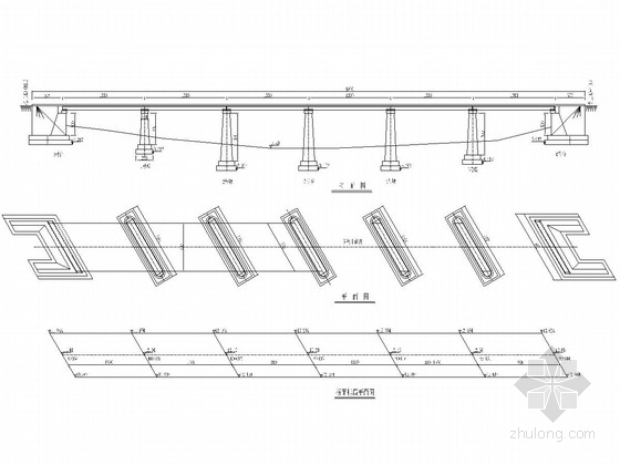 整体式钢筋混凝土连续板桥资料下载-7x30m斜交钢筋混凝土板桥全套施工图（24张）