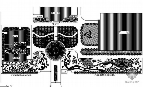 现代中心广场景观设计案例资料下载-某电厂中心广场景观设计总平面
